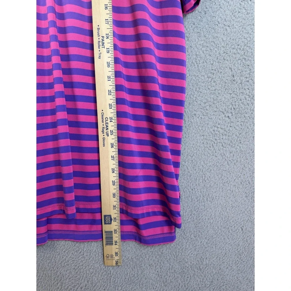 RLX Ralph Lauren Polo Shirt Mens XL Pink Purple Stripe Golf Performance Jersey